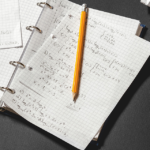 An open notebook.