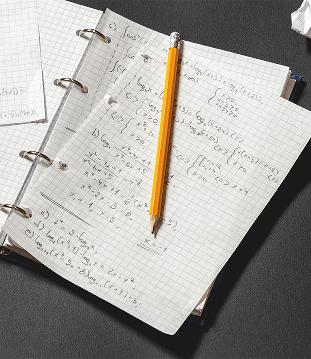 An open notebook.