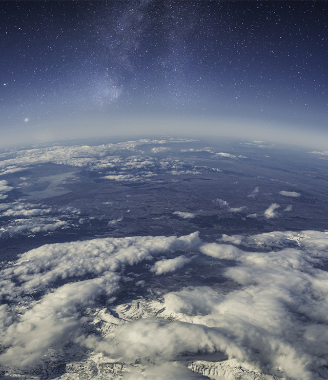 A shot of planet Earth taken from outer space.