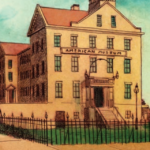 An illustration of the Academy's original home in 1817.