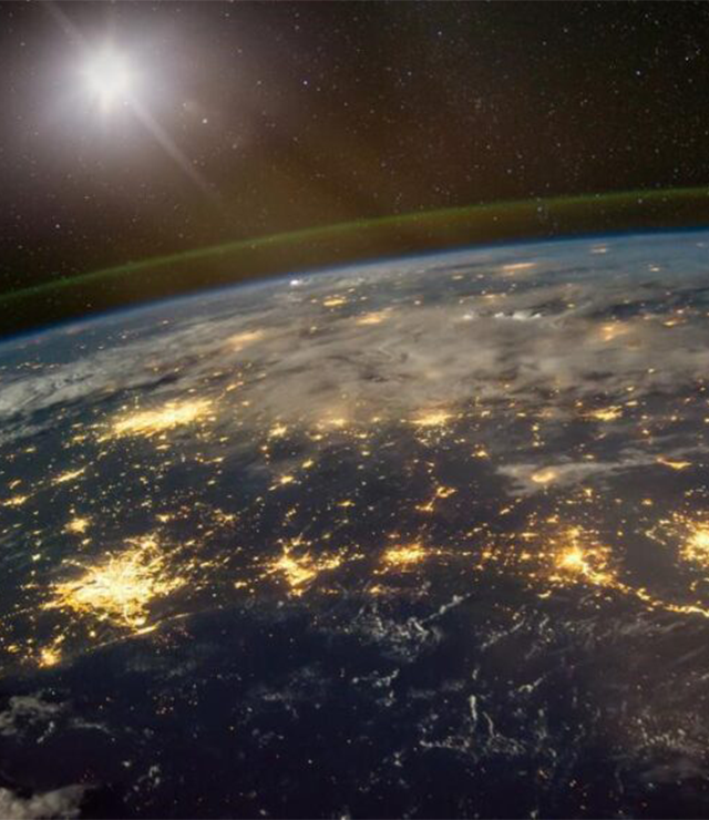 A shot of planet Earth taken from space.