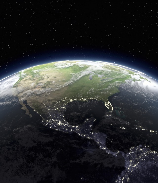 A shot of planet Earth taken from space.