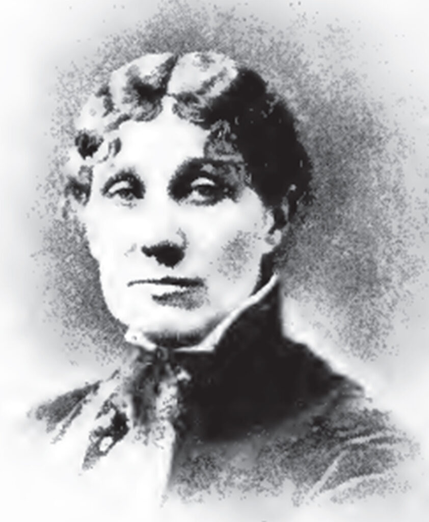 A black and white photo of a woman.