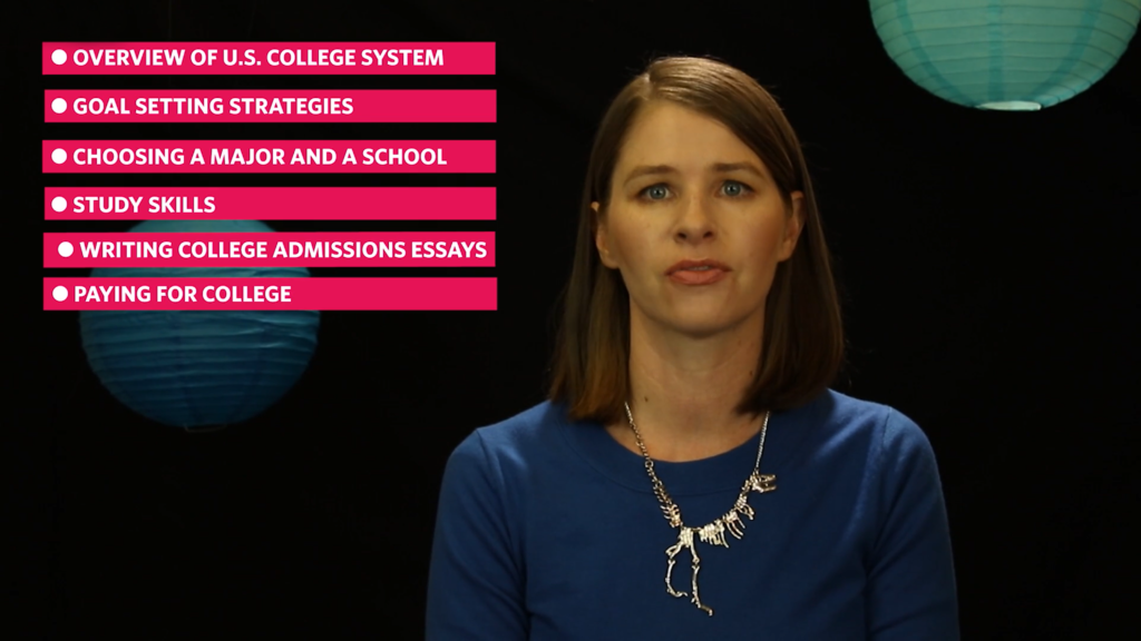 A screenshot from the Academy's College Readiness video series.