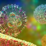 An abstract scientific illustration.