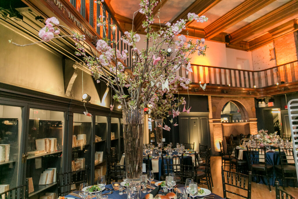 Japanese-inspired cherry blossom décor on display during the 2024 Innovators in Science Award ceremony.