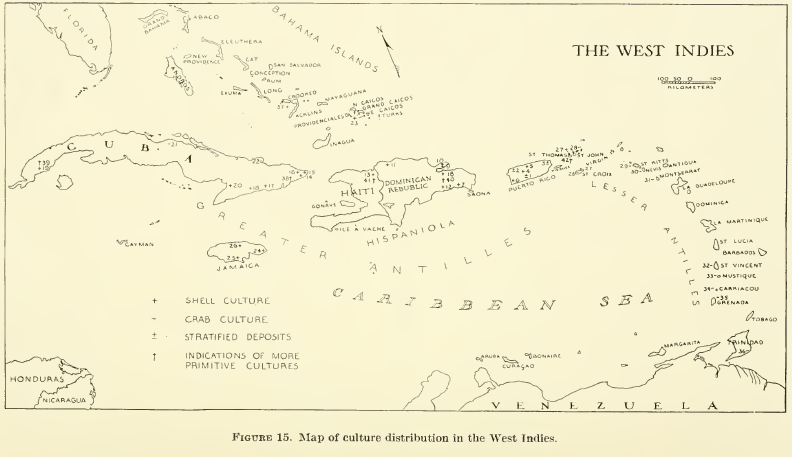 A map of the West Indies from the early 20th century.