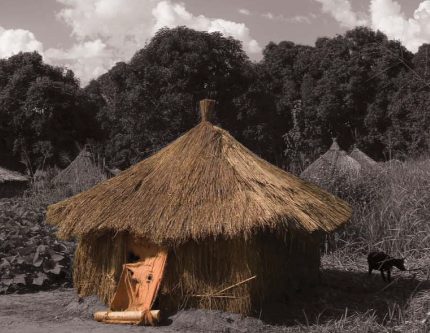 A straw hut.