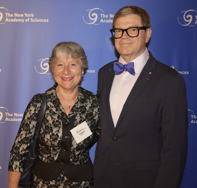 Yann LeCun (right) poses with his wife Isabelle during the Soirée.