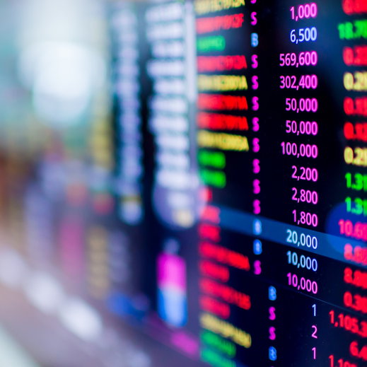 A column of monetary figures on a computer monitor.