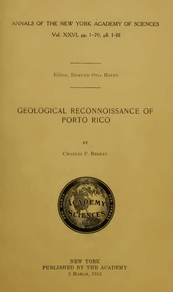 The front cover of 'Annals of the New York Academy of Sciences' in 1915.