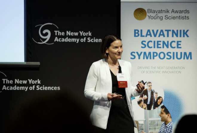 A researcher gives a presentation.