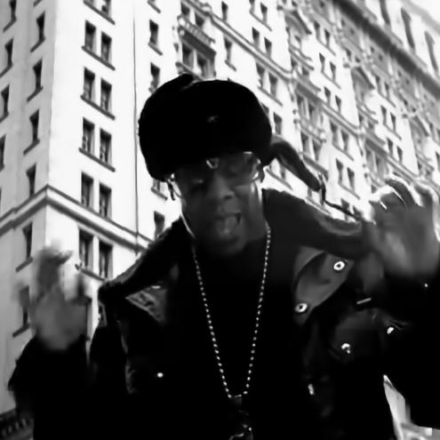 A screen shot of Jay Z from the Empire State of Mind music video.