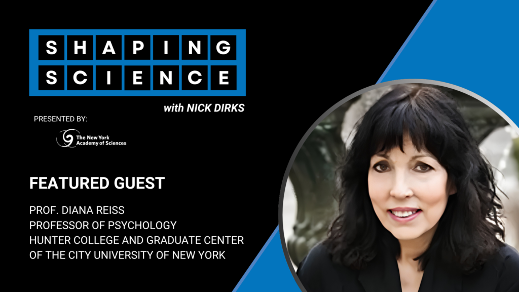 The title card for the Shaping Science podcast episode featuring Dr. Diana Reiss.